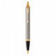 Parker Royal IM kemijska olovka od brušenog metala sa zlatnom kopčom