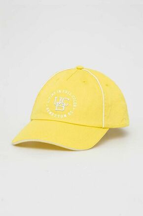 Pamučna kapa sa šiltom United Colors of Benetton boja: žuta