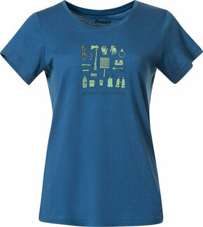 Bergans Graphic Wool Tee Women North Sea Blue/Jade Green/Navy Blue L Majica na otvorenom