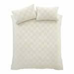Krem posteljina za bračni krevet/za produženi krevet od boucle tkanine 230x220 cm Cosy Checkerboard – Catherine Lansfield