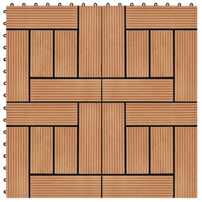 Pločice za trijem 22 kom 30 x 30 cm 2 m² WPC boja tikovine