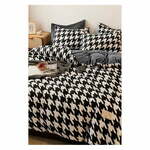 Crno-bijela pamučna posteljina za bračni krevet/s produženom plahtom 200x220 cm - Mila Home