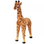 vidaXL Stojeća igračka plišana žirafa smeđa i žuta XXL