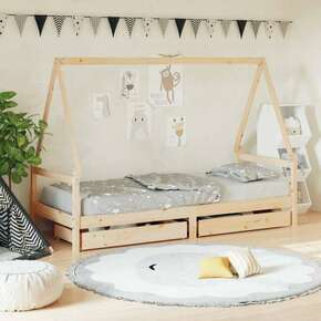 Okvir za dječji krevet s ladicama 80 x 200 cm masivna borovina