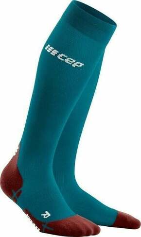 CEP WP209Y Compression Tall Socks Ultralight Petrol/Dark Red II Čarape za trčanje