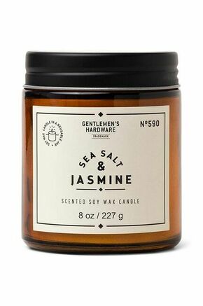 Mirisna svijeća od sojinog voska Gentelmen's Hardware Sea Salt &amp; Jasmine 227 g - šarena. Mirisna svijeća iz kolekcije Gentelmen's Hardware. Model izrađen od stakla i metala.