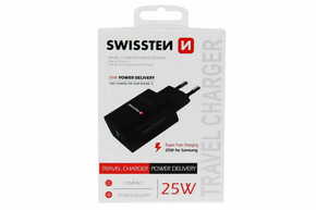 Swissten mrežni adapter za punjač PowerDelivery 25W