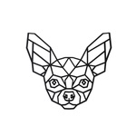 AtmoWood Drvena geometrijska slika - Chihuahua 65 cm Boja: crno
