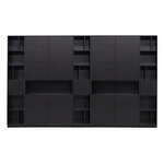 Crna modularna biblioteka od masivnog bora 340x210 cm Finca – WOOOD