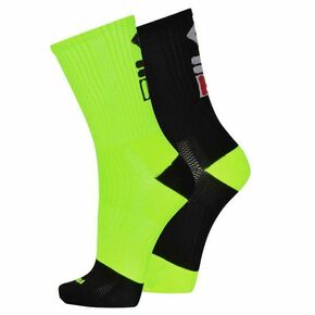 Čarape za tenis Fila Running Socks 2P - black/green fluo