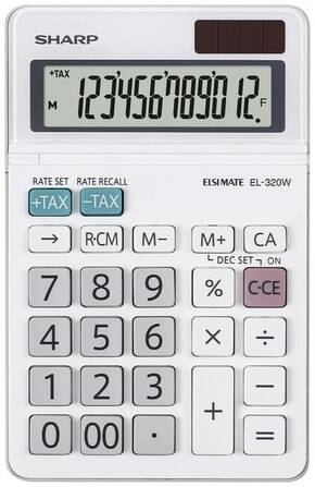 Sharp EL-320W džepni kalkulator bijela Zaslon (broj mjesta): 12 baterijski pogon
