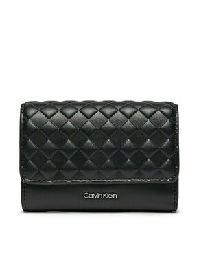 Mali ženski novčanik Calvin Klein Calvin Mini Quilt Small Trifold K60K611896 Ck Black BEH
