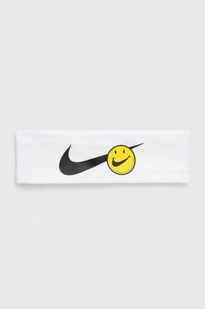 Traka za glavu Nike boja: bijela - bijela. Traka za glavu iz kolekcije Nike. Izrađen od elastičnog materijala.