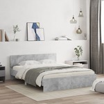 vidaXL Okvir kreveta s uzglavljem boja betona 150x200 cm