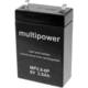 multipower MP2,8-6P A96241 olovni akumulator 6 V 2.8 Ah olovno-koprenasti (Š x V x D) 66 x 104 x 33 mm plosnati priključak 4.8 mm bez održavanja, nisko samopražnjenje