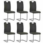Konzolne blagovaonske stolice od umjetne kože 6 kom sive