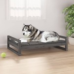 Krevet za pse sivi 105 5x75 5x28 cm od masivne borovine