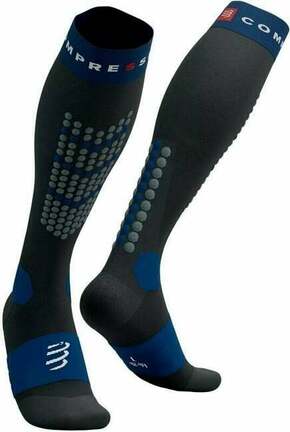 Compressport Alpine Ski Full Socks Black/Estate Blue T1 Čarape za trčanje