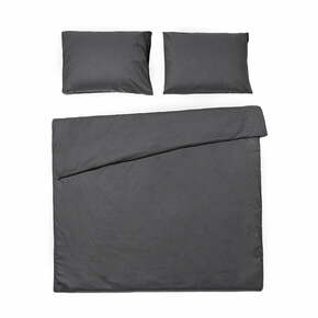 Antracitno siva posteljina na bračnom krevetu od stonewashed pamuka Le Bonom