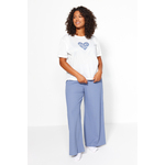 Trendyol Curve Blue Heart Pattern Ribbed Knitted Pajamas Set svijetloplava