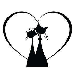 Crna naljepnica za prekidač Ambiance Cat Couple