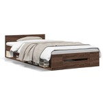 vidaXL Okvir za krevet s ladicom smeđa boja hrasta 100x200cm drveni