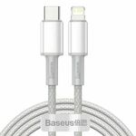 BASEUS Kabel USB-C → MFI QC PD 20W 2m Woven Bijeli