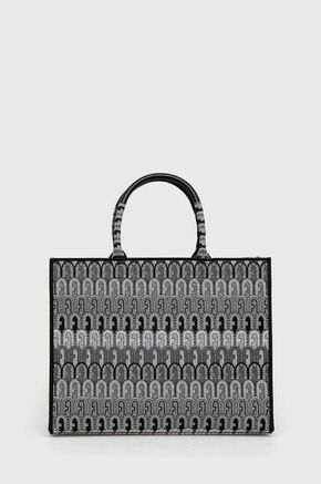 Torba Furla Opportunity boja: crna - crna. Velika shopper torbica iz kolekcije Furla. bez kopčanja izrađen od tekstilnog materijala.