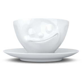 Nasmijana bijela porculanska šalica za kavu 58products