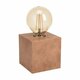 EGLO 43548 | Prestwick Eglo stolna svjetiljka kocka 10cm sa prekidačem na kablu 1x E27 rdža smeđe