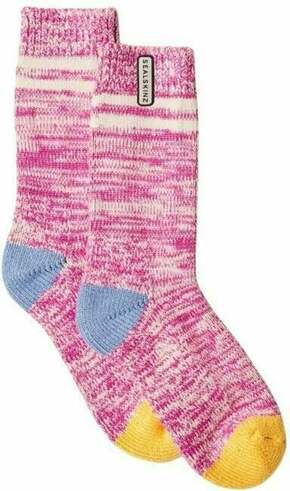 Sealskinz Thwaite Bamboo Mid Length Women's Twisted Sock Pink/Green/Blue/Cream S/M Biciklistički čarape