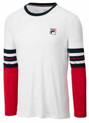 Muška majica Fila Longsleeve Tom - white/fila navy/fila red