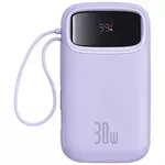 BASEUS Qpow 2 Power Bank 20000mAh 30W fix 2xUSB-C kabel lila