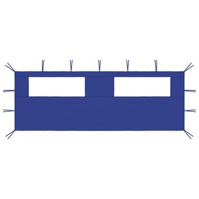 VidaXL Bočni zid za sjenicu s prozorima 6 x 2 m plavi