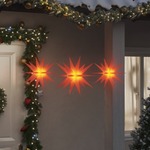 vidaXL Božićne svjetiljke s LED žaruljama 3 kom sklopive crvene
