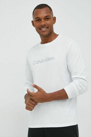Majica dugih rukava za trening Calvin Klein Performance boja: bijela