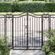 Vrtna vrata crna 121 x 8 x 120 cm od kovanog željeza