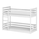 Drveni dječji krevet na kat Mini, 190 x 90 cm, bijeli
