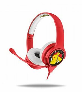 Dječje naglavne slušalice s mikrofonom OTL Pokémon Pikachu crveno-bijele