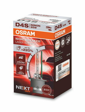 Osram Xenarc Night Breaker Laser NEXT xenon žarulje - do 220% više svjetla - do 20% bjelije (4500K)Osram Xenarc Night Breaker Laser NEXT xenon - D4S-NBL2-1