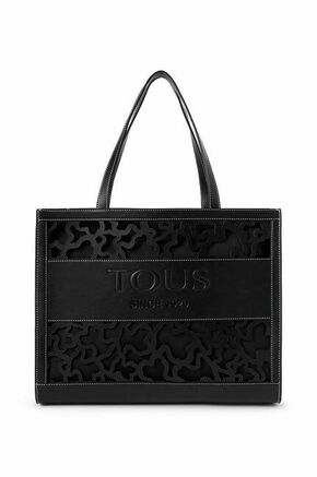 Torba Tous boja: crna - crna. Velika torba iz kolekcije Tous. bez kopčanja izrađen od ekološke kože.