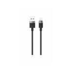 iPEAX KABEL TEXTILE USB-A/LIGHTNING 1,5M, 30W, USB 2.0 crni