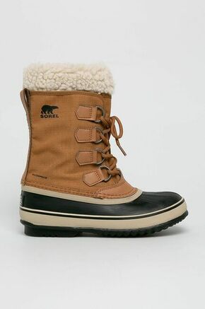 Sorel Čizme za snijeg Winter Carnival - smeđa. Čizme za snijeg iz kolekcije Sorel. Model izrađen od kombinacije prirodne kože i tekstilnog materijala.