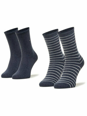 Set od 2 para unisex visokih čarapa Tommy Hilfiger 100001494 Jeans 004
