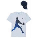Muška majica Lacoste Tennis X Novak Djokovic T-Shirt &amp; Cap Set - light blue