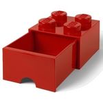 LEGO kutija za pohranu s četiri ladice, crvena