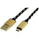 Roline USB kabel USB 2.0 USB-A utikač, USB-Micro-B utikač 1.80 m crna, zlatna sa zaštitom 11.02.8820