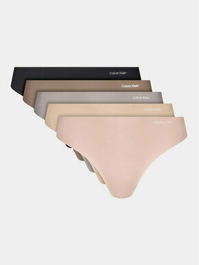 Calvin Klein Underwear Tanga gaćice bež / svijetlobež / tamno bež / crna