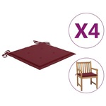vidaXL Jastuci za vrtne stolice 4 kom boja vina 50x50x4 cm od tkanine
