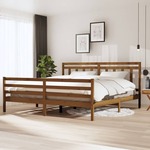 Okvir za krevet od masivnog drva smeđa boja meda 200 x 200 cm